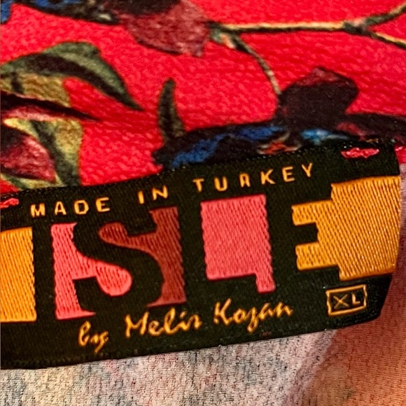 Isle Floral Halter Neck Top XL Button Layered Summer Gardencore Vacation Beach - Picture 9 of 11